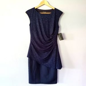 NWT black cocktail dress w/ blue sparkles